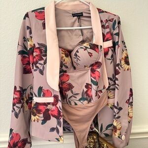 JLUXLABEL Floral body suit